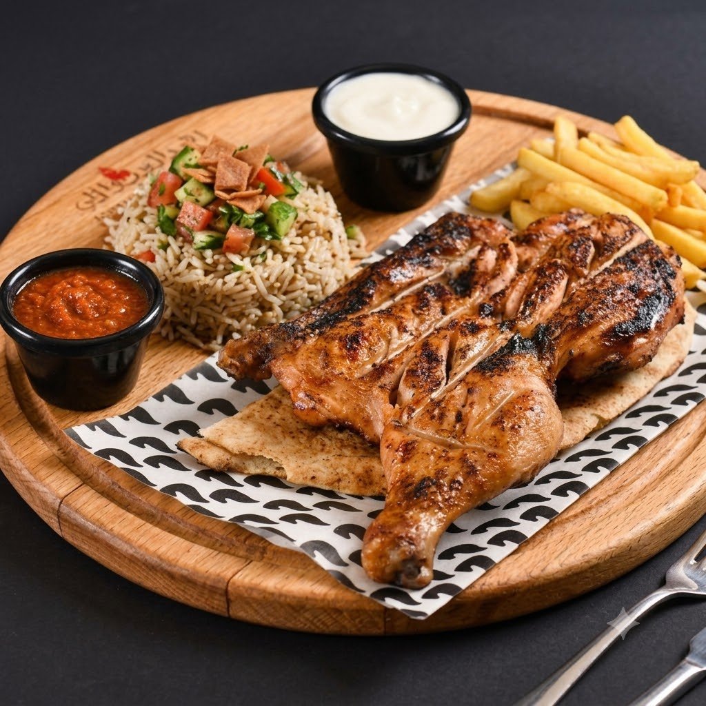 HALB HÄHNCHEN AUF HOLZKOHLE 